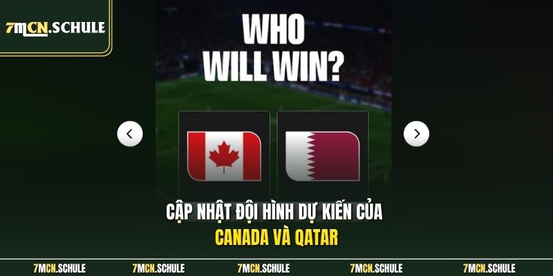 Soi kèo Canada vs Qatar, 05h00 ngày 19/06 | Dự Đoán Tỷ Số 7 Cập nhật đội hình dự kiến của Canada và Qatar