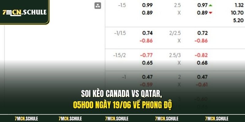 Soi kèo Canada vs Qatar, 05h00 ngày 19/06 | Dự Đoán Tỷ Số 6 Soi kèo Canada vs Qatar, 05h00 ngày 19/06 về phong độ